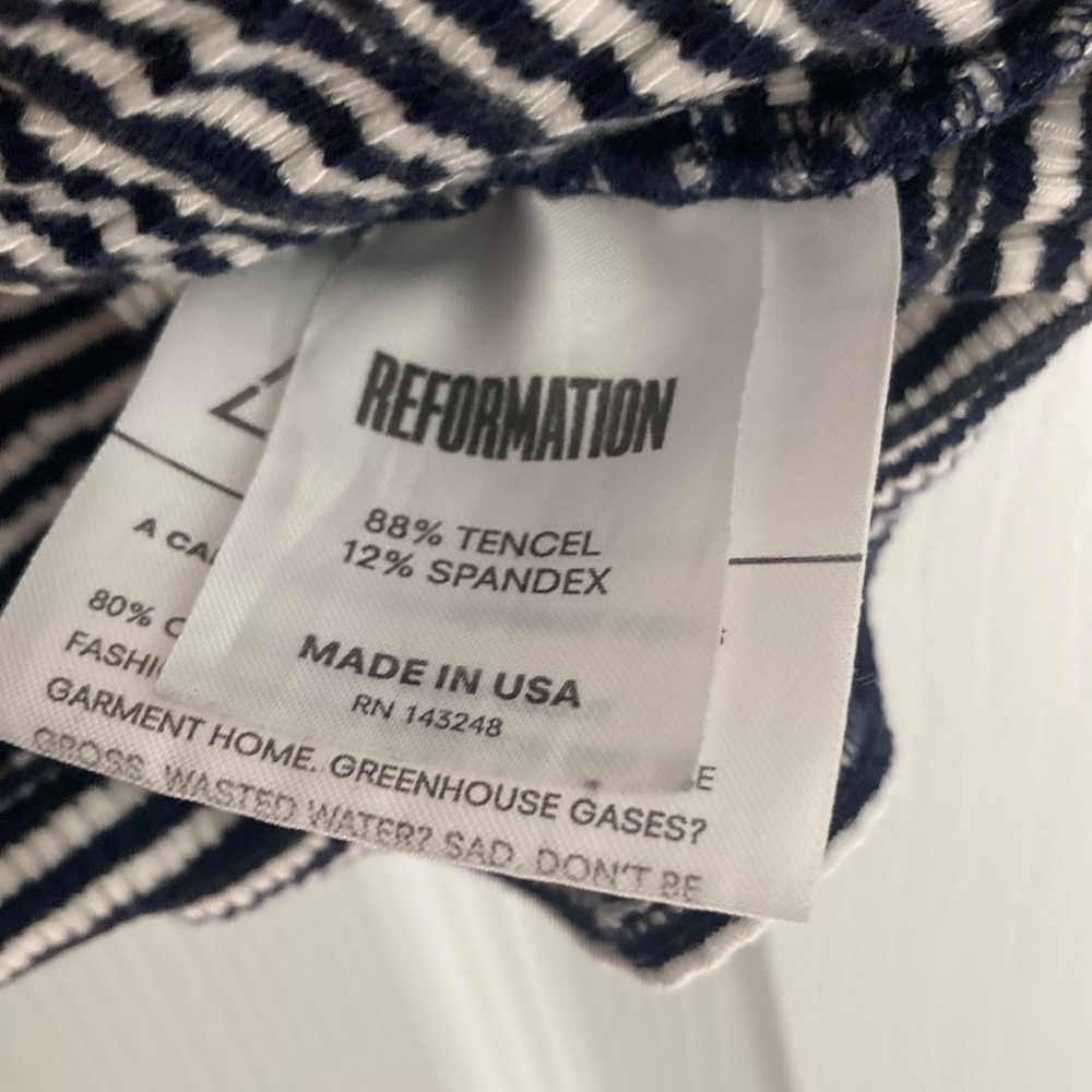 Reformation Striped Ruffle Trim Top - Picture 8 of 9